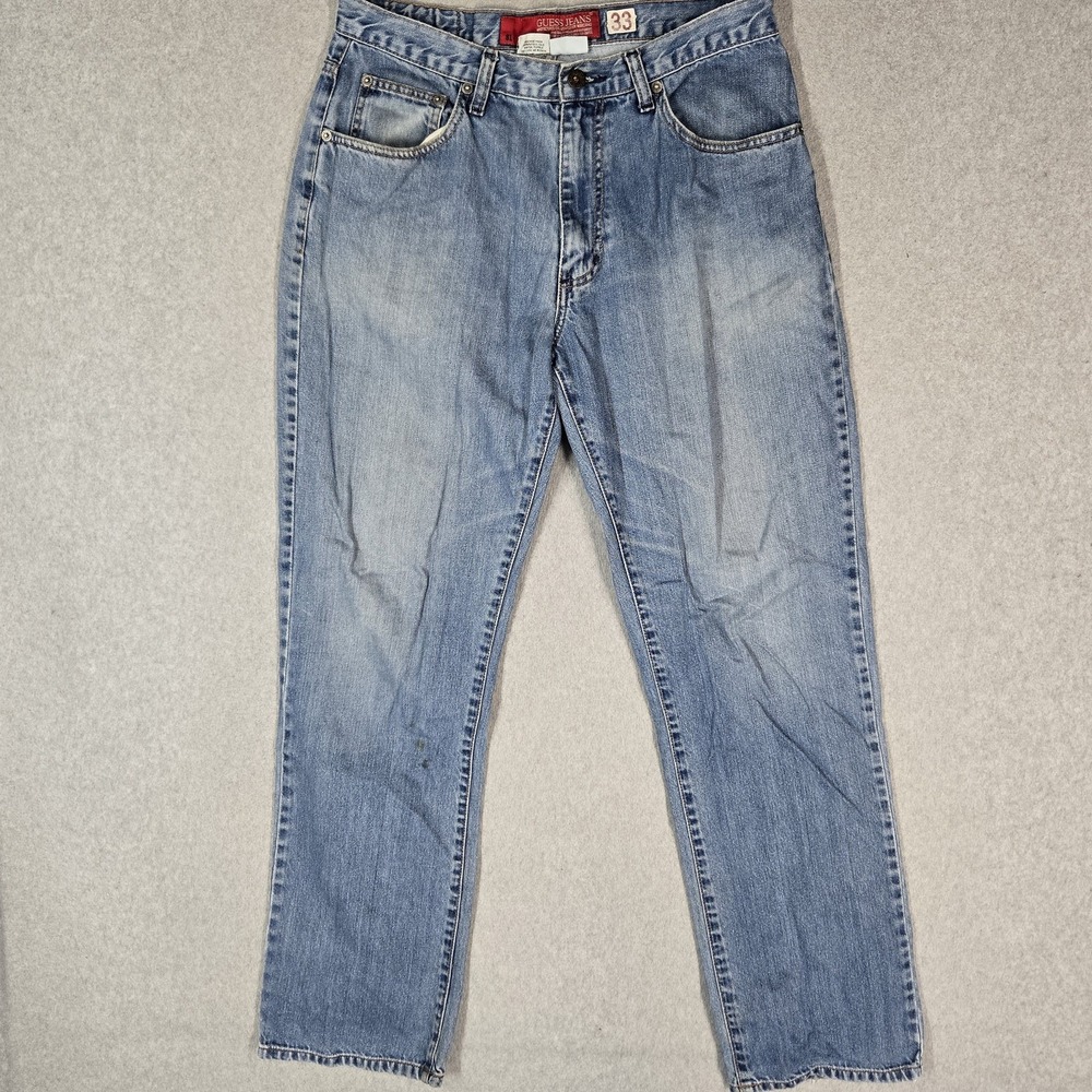 VINTAGE Guess Jeans Men Jeans 33 Blue Denim 90s Rodeo Western READ